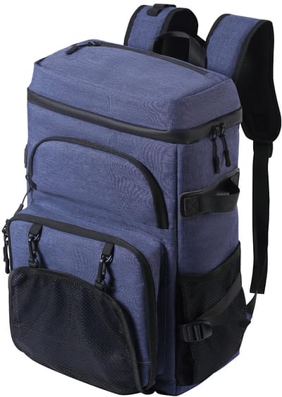 Koelrugzak, 35 liter, thermische rugzak, koeltas, waterdichte picknickrugzak met flesopener voor picknick, camping, strand, wandelen, reizen, winkelen (blauw)