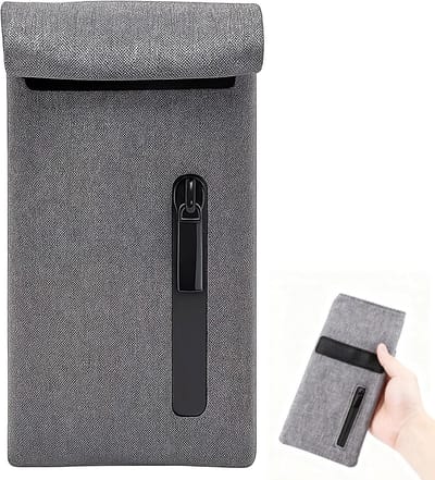 Reisopbergzak 10 x 16 cm, Waterdichte Opbergzak met Sluiting, Geurremmende Binnenvakken, Ideaal voor Festivals en Strandgebruik, Zwart