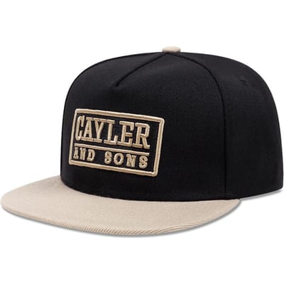 Creatieve Mode Nieuwe Platte Rand Hoed Cayler Geborduurde Straat Hip Hop Skateboarding Hoed Outdoor Sporten Zonneklep Pet black