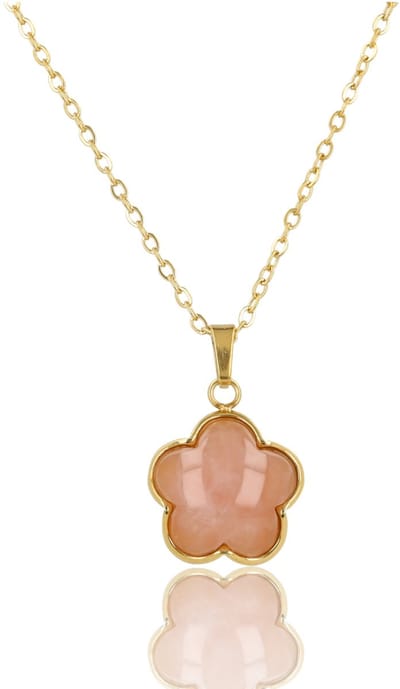 My Bendel - Ketting met Bloem Hanger • Rose Quartz - met Luxe Cadeauverpakking | Sieraden Voor Dames