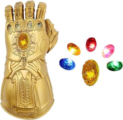 LED Lichtgevende Infinity Handschoen PVC Cosplay Kostuum Accessoire voor Volwassenen