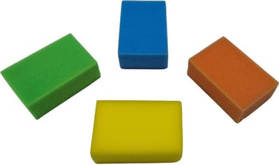 Rojafit Bad- en Douche Spons - Soft - Extra Zacht - Voordeelset 3 Stuks !! - Multicolor - Afmeting: 13 x 8,5 cm x 5 cm.