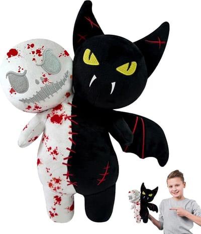 30cm Bat Spirit Kussen, Creatieve Schattige Creepy Pop, Decoratief Kussen voor Kinderen, Cadeau voor Kerst en Verjaardag, Zachte Bed- en Bankdecoratie