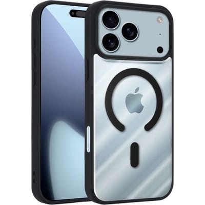 ShieldCase hoesje met gekleurde rand geschikt voor iPhone 17 Pro Max Magneet hoesje (zwart) – stevige back cover case met premium bescherming, stijlvol design en perfecte pasvorm