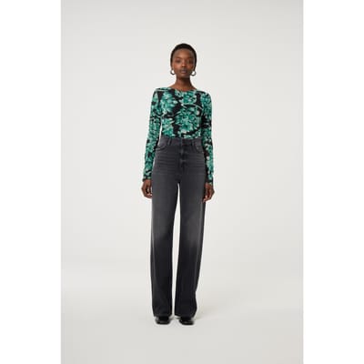 Fabienne Chapot Karlis Top Black/mint Green Maat: L | Longsleeves Outlet | Dames | Zwart