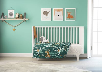 Mistral Home - DEKBEDOVERTREK - katoen renforcé - 100 x 140 cm - junior - tekening - groen - Voor baby of peuter