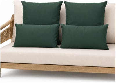 Anna Collection Bank/tuin kussens set - binnen/buiten - 4x stuks -donkergroen - In 2 formaten laag/hoog