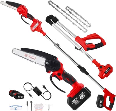 Telescopische Snoeier - Accu Takkenzaag - Tuinonderhoud - 2-in-1 Functionaliteit - 21 Volt - rood