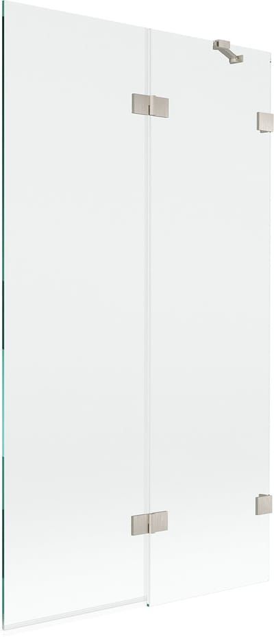 Mexen Lunar badwand 2-delig rechts 100 x 150 , transparant, geborsteld nikkel - 897-100-100-97-00-P