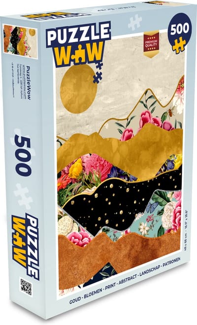 Puzzel Goud - Bloemen - Print - Abstract - Landschap - Patronen - Legpuzzel - Puzzel 500 stukjes