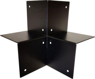 Houtverbinding drieweg zwart gepoedercoat voor balken tot 160 mm