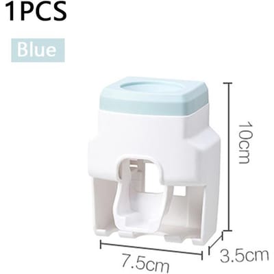 Ensemble de distributeur automatique de dentifrice extrudeuse murale en plastique sans perforation porte-brosse à dents pour homme paresseux accessoires de salle de bain gadget white