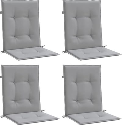 Tuinstoelkussen Lage Rug - Set van 4 - Stof - Antraciet