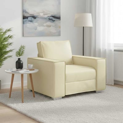 vidaXL - Sofa - Stoel - Crème - 100 - cm - Kunstleer