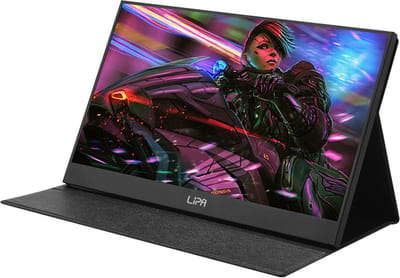 Lipa AX-50 portable monitor Full HD 15.6 inch - HDMI - Draagbare monitor - Computerscherm - Draagbaar scherm - Beeldscherm - Portable monitoren - Draagbaar scherm laptop - Freesync - 2x USB C - Hoes en kickstand - Ook voor consoles - Met speakers