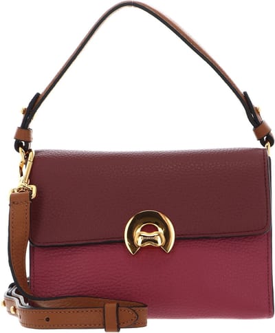 COCCINELLE Leren Handtas Schoudertas Binxie Tricolor Handbag Grained Leather Brandy / Rosewood / Cuir Veelkleurig