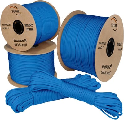 Sterk Nylon Touw - Paracord Koord - Outdoor Activiteiten - 7 Kernen 250kg - 4 mm 250 meter - Blauw