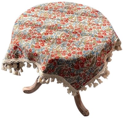VHV - Tafelkleed - Rond tafelkleed - Jacquard tafelkleed - Decoratief tafelkleed - Placemat tafel - Eettafelkleed - Decoratieve afwerking - Sfeer aan tafel - 90x90 cm - Voor eettafel - Voor woonkamer - Voor feesttafel