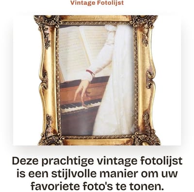Dailygoods- Fotolijst Vintage Luxe - Hars Fotolijst - 5,5x3,9 cm - Waterdicht - Handgemaakt - Decoratie voor Huis/Muur - Foto Lijst