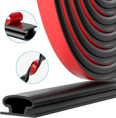 10M Tochtstrip Deurafdichtingsstrip - D-Vormige Rubberen Deurafdichting - Zelfklevende Deurafdichtingsstrip