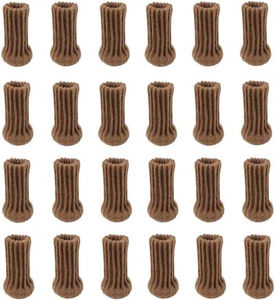 Famanu – 24Pcs Stoel Been Sokken Meubels Been Sokken Gebreide Meubels Caps Set Antislip Stoel Been Floor Protectors Stoel Voeten Covers Coffe