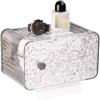 Weefseldooshoes Toiletpapier dispenser, toiletpapier doos, zuignap wandgemonteerde toiletpapier opslag, toiletpapier rol papier, lade papier, toiletpapier opslagrek Decoratieve organisator(Wit)