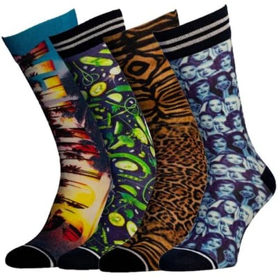 Sock My Feet Sokken - Verrassingspakket - 6 paar vrolijke sokken met print - Heren - Maat 39/42