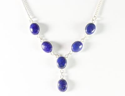 Fijne zilveren ketting met lapis lazuli