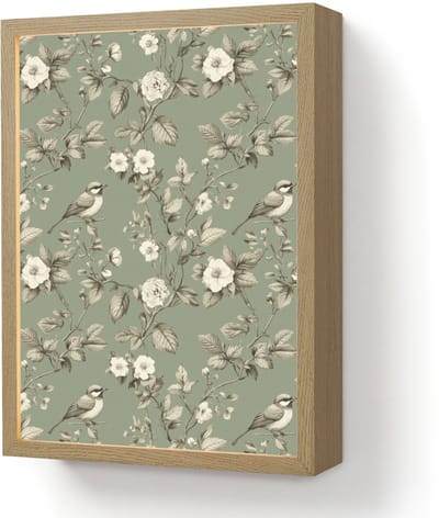 Wandlamp 30x40 cm - Oplaadbaar - Botanisch - Vogels - Groen - Wandlampen binnen woonkamer - Slaapkamer lamp - Decoratieve nachtlamp - Vloerlamp draadloos