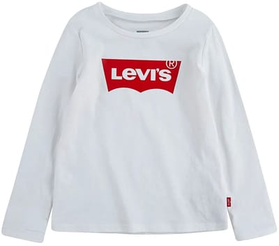 Levi´s ® Kids Batwing T-shirt Met Lange Mouwen Wit 4 Years Kinderen