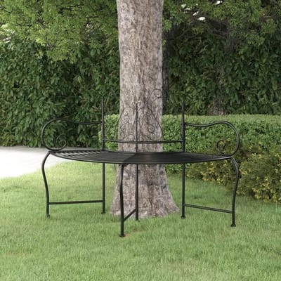 Maison Exclusive - Boomstam Bank 150 cm Zwart Staal