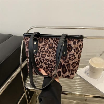 Sac à imprimé léopard de haute qualité, nouveau sac rétro, sac à bandoulière tendance, sac fourre-tout de niche pour les déplacements gray