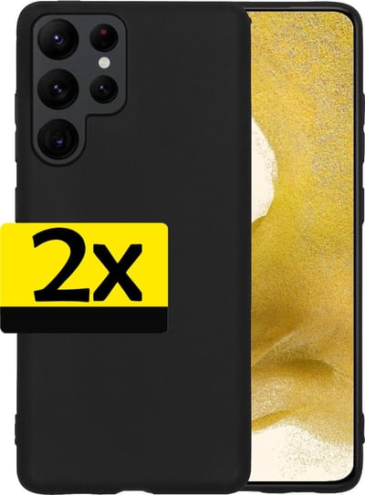 Hoesje - 2 Stuks - Geschikt voor Samsung Galaxy S22 Ultra - Sterk & Shockproof - Case Siliconen - Back Cover - Telefoon Hoes - Telefoonhoesjes - Zwart