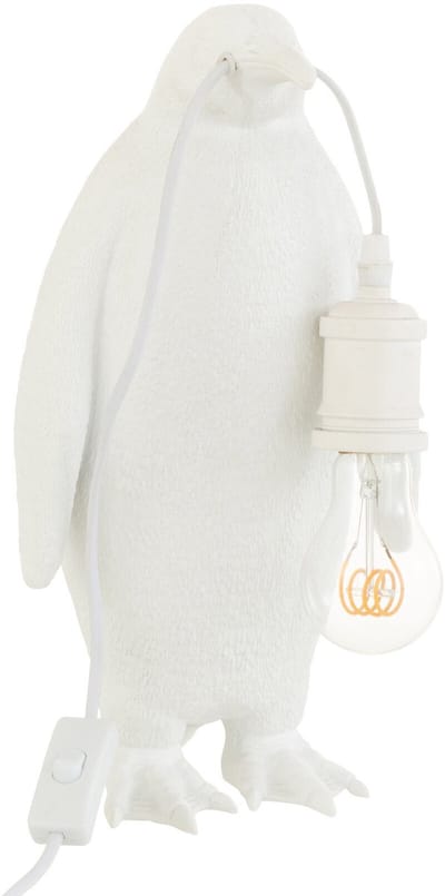 J-Line tafellamp Pinguïn - polyresin - wit - small