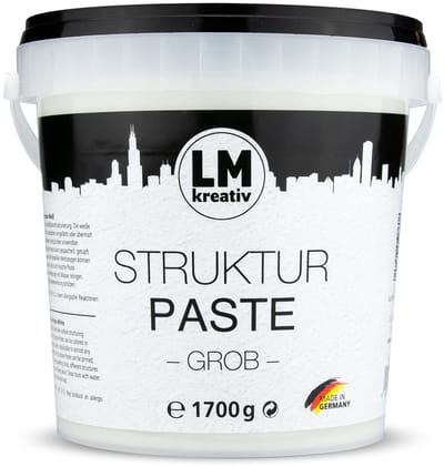 LM-Kreativ Structuurpasta - Modelleerpasta - Groffe korrel - Gebaseerd op Water - Wit - 1.7 kg