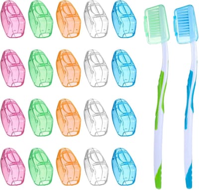 Tandenborstelkophoes - Tandenborstelhoes - Vervangbare tandenborstelkap - Draagbaar - Reistandenborstel - 20 stuks - Past op handmatige en elektrische tandenborstels - Hoesbeschermer - Thuis en buiten - Geschikt voor de meeste tandenborstels