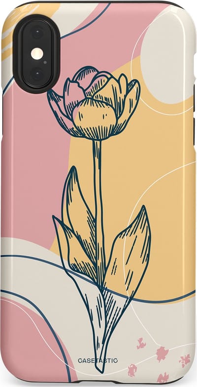 Casetastic Hoesje Geschikt voor Apple iPhone X/Xs - Stijlvolle Beschermende Duo-layer Case - Zachte tulp