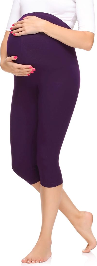 Merry Style Dames Leggings - Zwangerschapskleding - Capri - Viscose - MS-MS10-298-LE - Pruim - S