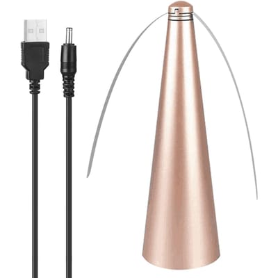 Répulsif à mouches multifonctionnel Rotation à 360 degrés Type ventilateur Protection alimentaire Chasse-nuisibles Ventilateur de table or