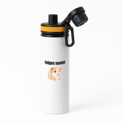 Hacebo® - cavia met eigen naam waterfles met draaidop oranje - Cavia - iemand die cavia's heeft - cavia liefhebber - dieren - cadeau - verjaardag - kado - water fles - 850ML