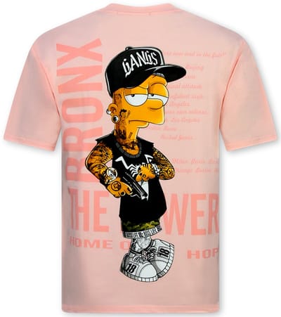 T shirt Heren Grappig - T shirt Heren met Print -T shirt Heren - Fun Shirts Simpsons -1982- Roze
