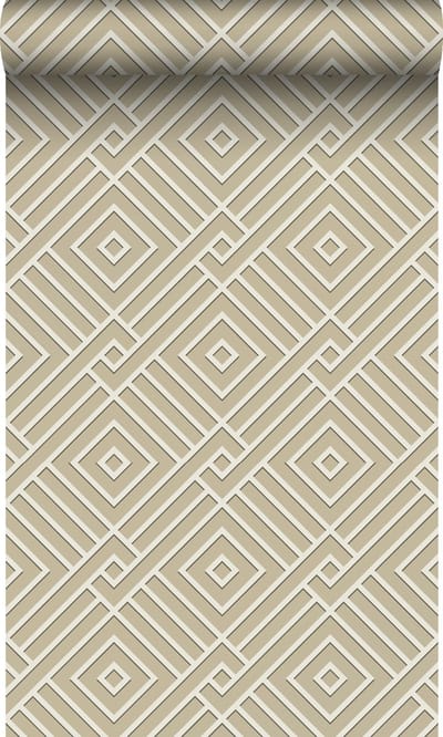 Origin Wallcoverings behang 3D grafisch motief beige - 50 x 900 cm - 347978