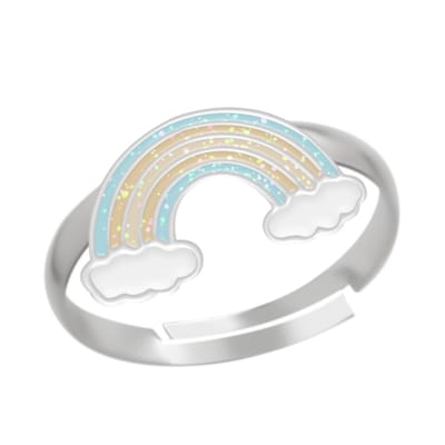 WeLoveSilver - zilveren kinderring - regenboog - verstelbaar - nikkelvrij