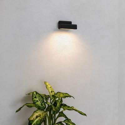 FARO BARCELONA Balic LED buitenwandlamp, zwart, aluminium, breedte 15 cm