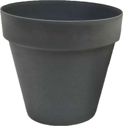 Bloempot - Mansion - 46L - antraciet in - outdoor - gratis schaal en drainage- Hoog - Hoge - Ronde - Plantenbak
