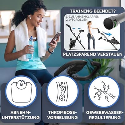 Inklapbare Hometrainer voor Senioren | Ergometer met Comfortabele Zitting en Stil Design | Tot 150 kg Belastbaar