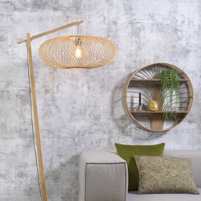 GOOD&MOJO Vloerlamp Cango - Bamboe - 80x60x176cm - Scandinavisch,Bohemian - Staande lampen voor Woonkamer - Slaapkamer
