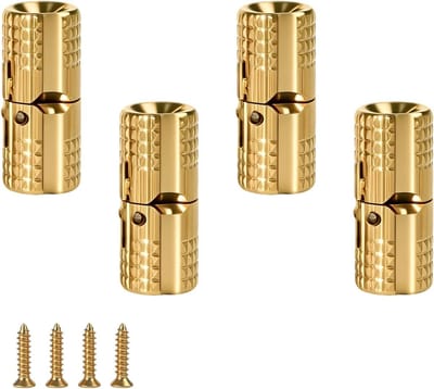 Set van 4 Verborgen Messing Kastringen met 180 Graden Opening, Kleine Scharnieren voor Doe-Het-Zelf Sieradenboxen en Houten Dozen