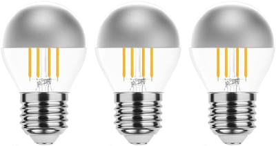 Modee E27 LED Lamp 4W - 400lm - 2700K - Warm Wit - LED Filament Globe Mini P45 Kopspiegellamp - Vervangt 40W Halogeen Gloeilamp - 3 stuks