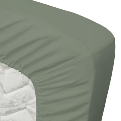 Ten Cate Hoeslaken - Hoeslaken 90x200 - Katoensatijn - Hoeslakens - Geschikt voor boxspring en matras - Hoekhoogte 35cm - Elastiek Rondom - Strijkvrij - Groen